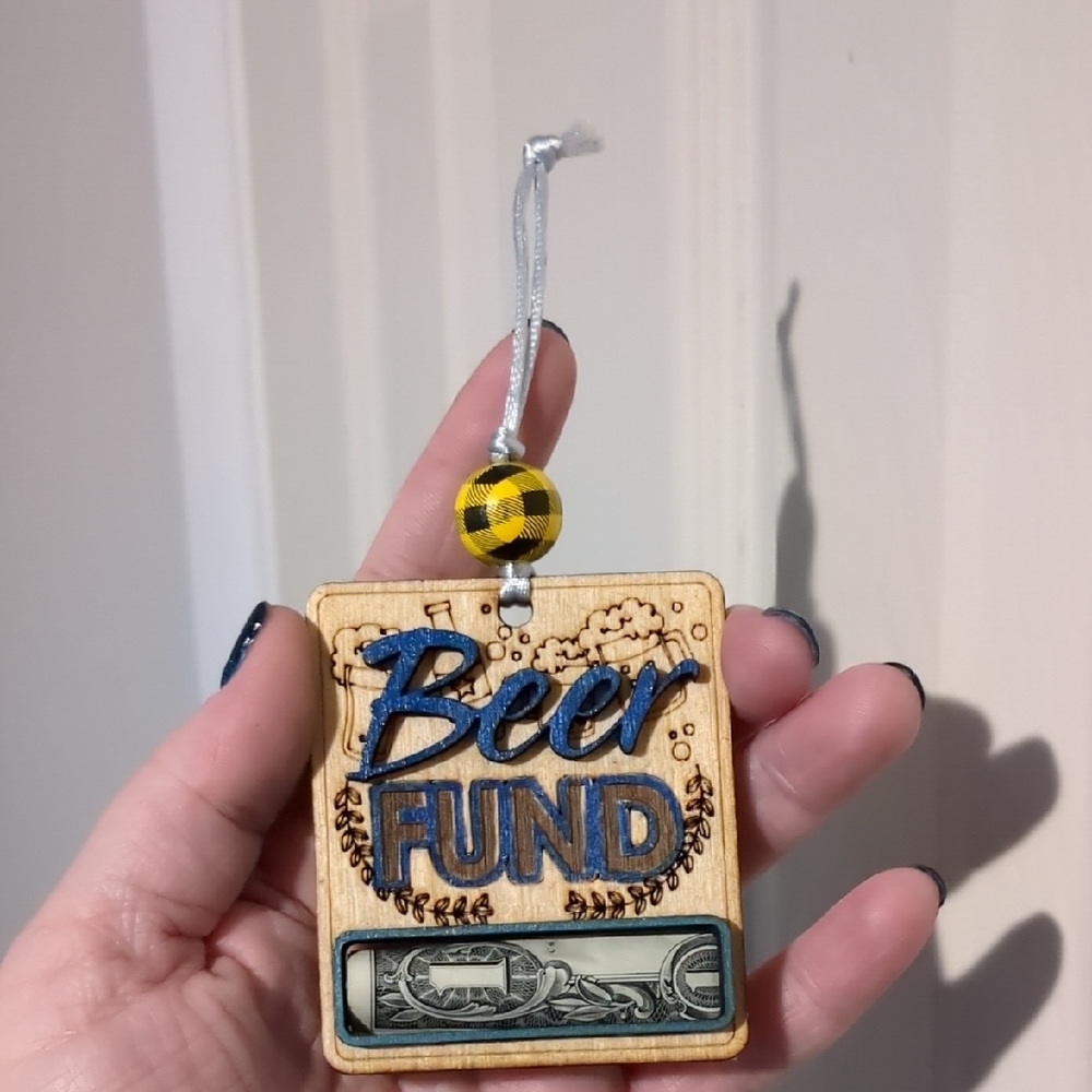Beer Fund Money Holder Ornament Funny Bar Gift Wood Decor Gag Gift
